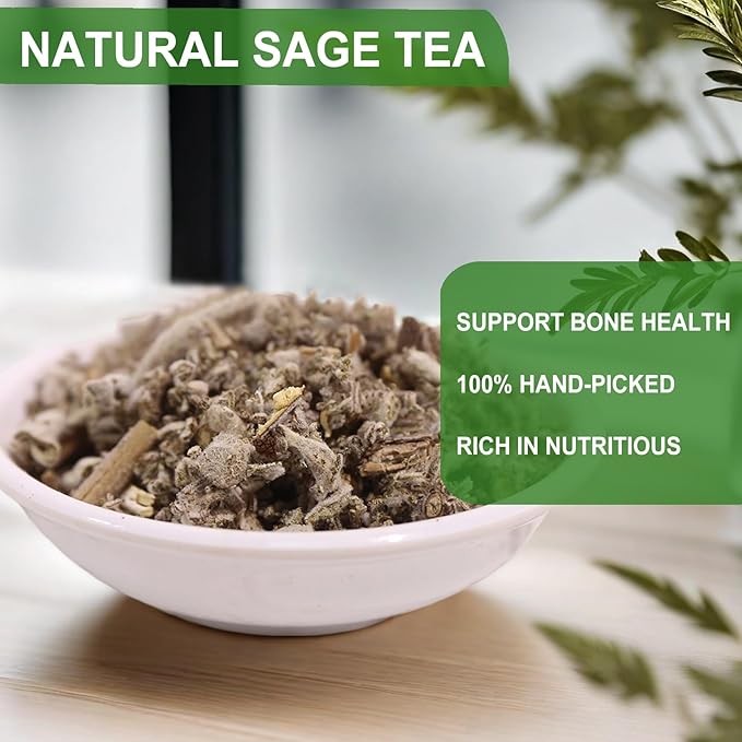 Jarteela - Sage Tea Bag, 1.5g x 54 Count - Natural Sage Leaf Salvia Officinalis Tea Bag - Non-GMO - Caffeine-free Herbal Tea -Support Digestion & Healthy Skin