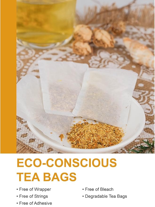 TeeLux Turmeric Ginger Tea Bags, Pure Natural Turmeric Ginger Herbal Tea, Spicy & Smooth Flavor, Caffeine Free, 100 Count