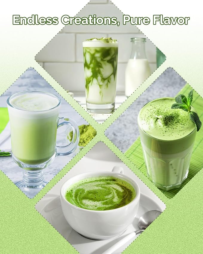 Organic Ceremonial Grade Matcha Green Tea Powder for Cafe Quality Tea & Lattes, Vegan & Gluten-Free, 1.06OZ