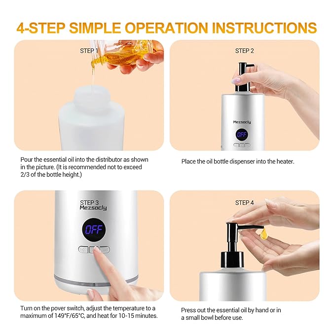 Oil Warmer for Scented Oil,Massage Oil Warmer for Massage, Lotion Oil Warmer, Body Oils Heater for Spa, Salon and Barber Shops, with Two Oil Bottle Dispenser, Constant Temperature, Black