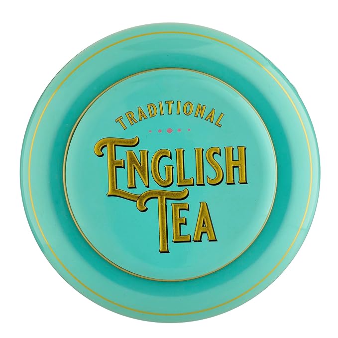 New English Teas Vintage Victorian Tea Caddy with 80 English Teabags (Teal), Forget My Not Gift
