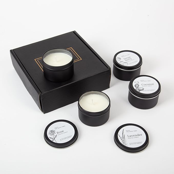 Scented Candles Gift Set for Women – Clean Floral Soy Wax Candles with Lavender, Rose, Coconut & Strawberry – Relaxing Aromatherapy Candles for Home Décor, Birthday & Holiday Gifts