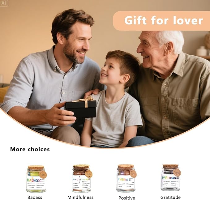 Mindfulness Affirmation Jar for Women,Mindful Meditation Cards,Self Care Relaxation Mental Health Stress Anxiety Relief Gifts for Women Men Friend Therapist,Yoga Retreat Therapy Meditation Accessories