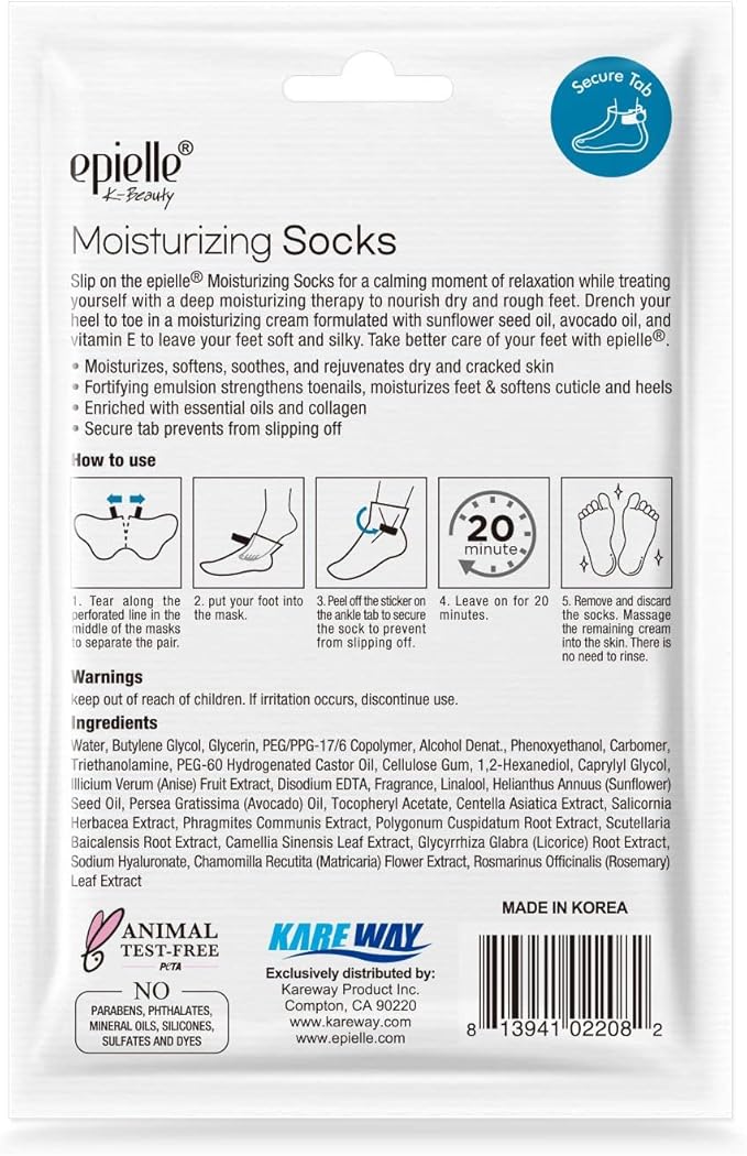 Epielle Hydrating & Moisturizing Hand & Foot Masks 12 Pairs, Relieve and Soften Dry Hands & Cracked Heels with Shea Butter & Sunflower Seed Oil, Korean Skin Care, Spa Set, Self Care Gifts for Women