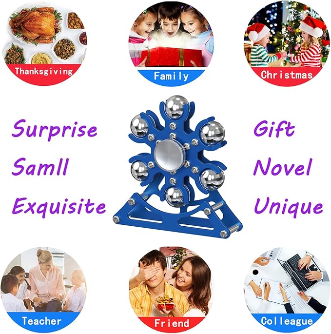 Desk-Fidget-Toys for Ferris-Wheels-Spinner: 4mins Kinetic-Metal-Spinner, Cool-Gadgets-Stuff for Kid Children Teen Adult EDC-Toy, ADHD Tools Stress Relief for Office Home School Men Woman Christmas