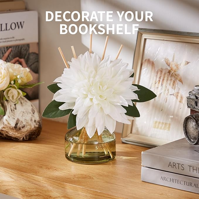 Reed Diffusers Set unfettered Dew Scent, Bathroom Floral Scent Diffuser, Reed Diffuser for 120 Days, Bathroom Diffuser with 7 Sticks, Office Desk Accessories, Bedroom Decor