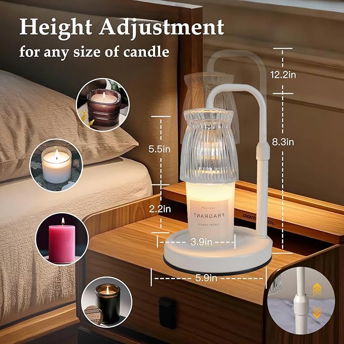 Shering Candle Warmer Lamp with Timer Dimmable, Gift Box, Gifts for Her, Birthday Gifts for Women, House Warming Gift New Home Decor, Wax Melt Warmer for Scented Jar Candles