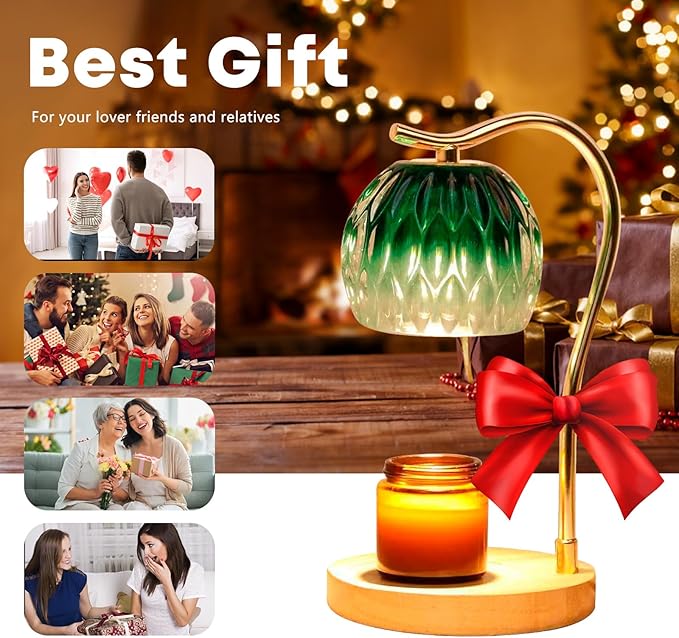 GEEZO Fragrance Candle Warmer Lamp,Electric Candle Warmer with Timer & Dimmer,Mom Christmas Birthday Gifts for Women, House Warming Gifts New Home Bedroom Decor
