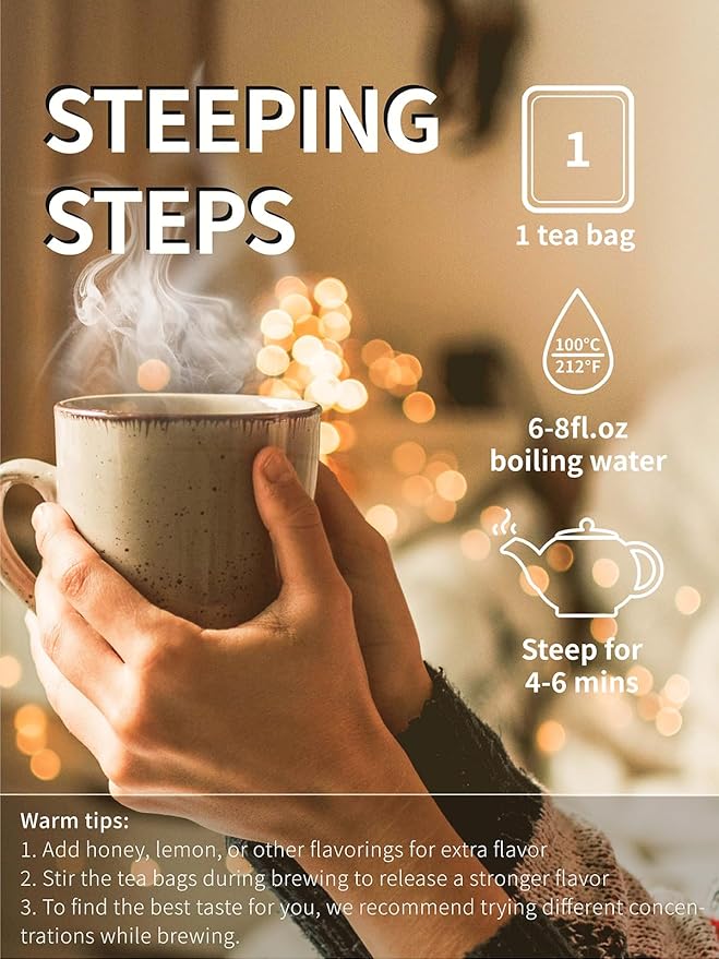 TeeLux Peppermint Tea Bags, Natural Peppermint Herbal Tea, Refreshing & Soothing Mint Tea, Caffeine Free, 100 Count