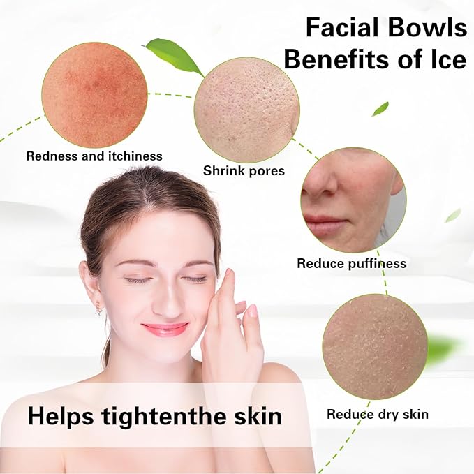 Face Bowl for Ice with Built-in IceTray,Collapsible Silicone Face Ice Bowl – Cold Plunge Therapy for Skin Tightening & Facial Treatment– Portable Spa Tool for Home & Travel(Blue)