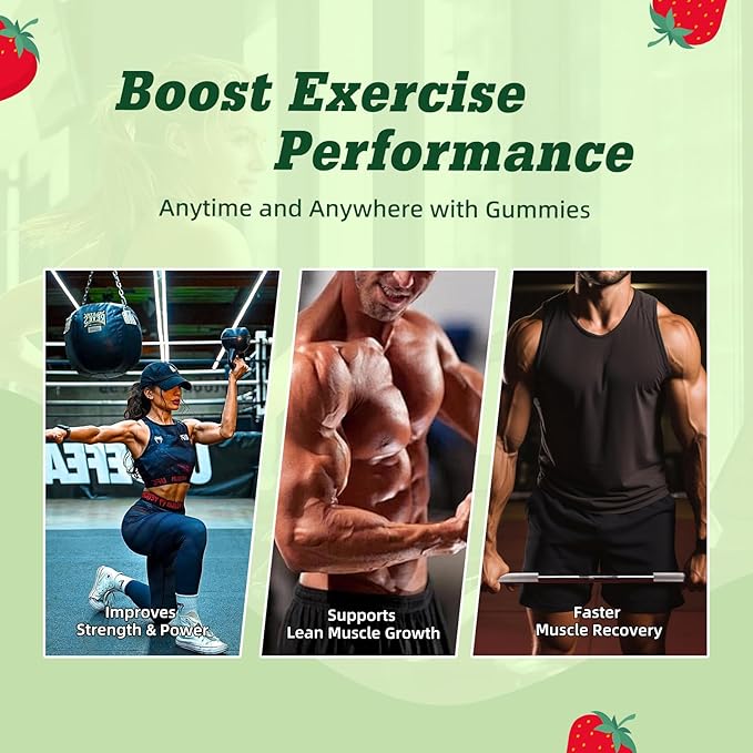 EAA Gummies 120 Gummies (Strawberry), Essential Amino Acids - All 9 Essential Aminos (EAA) and All Branched-Chain Aminos (BCAAs), Non-GMO, Gluten Free, Vegetarian Friendly