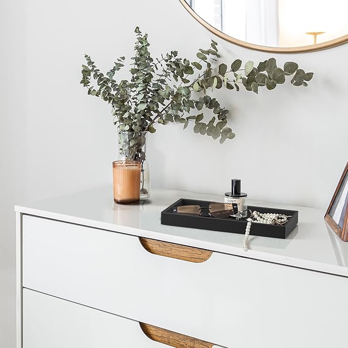 Bathroom Counter Tray,EG-SIPRO High-Grade Thickened Silicone Bathroom Vanity Tray,Shatterproof Durable Rectangle Bathroom Tray Soap Dispenser Tray for Bathroom Countertop