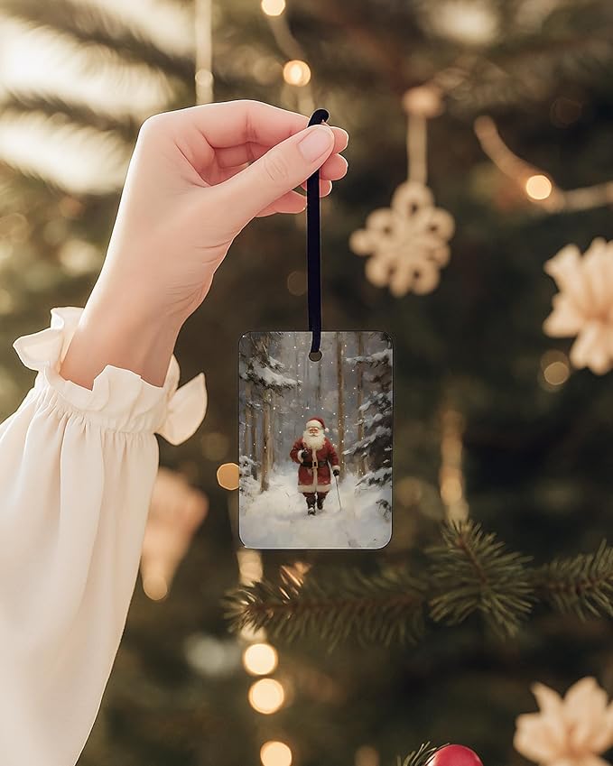 Rustic Winter Christmas Berry Car Air Freshener 4 Pcs, Retro Santa Xmas Tree Bell Reindeer Hanging Air Freshener for Cars Closet Drawer Books, Christmas Car Accessories Mirror Decor for Women