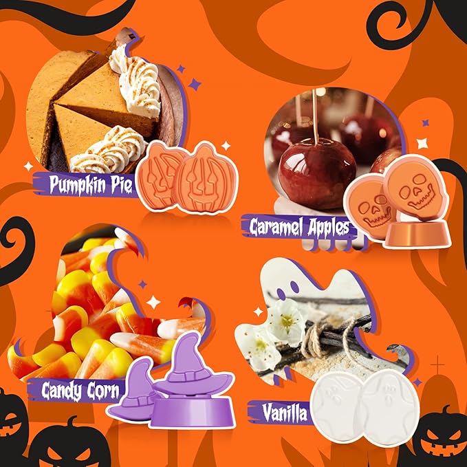 SALKING Halloween Scented Wax Melts, Fall Soy Wax Melts Gift Set, Wax Cubes/Tarts for Warmer - Pumpkin Pie, Caramel Apples, Candy Corn, Vanilla, Snickerdoodle, Apple Cider, Cinnamon, Harvest Spice