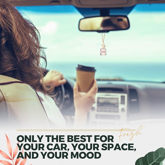 Maxdot 4 Pcs Cute Car Air Freshener Hanging Fall Car Essentials Oil Diffuser Long Lasting Air Freshener Aromatherapy Vehicle Diffuser Automobile Scents Fragrance(Fresh and Woody Collection)