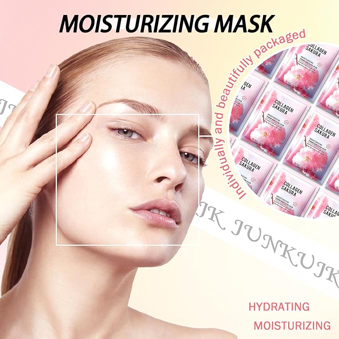 10PCS Hydrating Facial Sheet Mask,Moisturizing Face Masks Skincare Gift Set,Long Lasting Face Mask Skin Care & Facial Mask Kit for All Skin Types 23