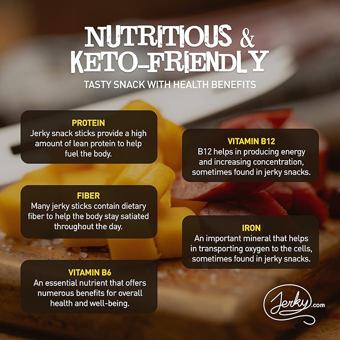 Jerky Gift Basket for Men - 26pc Jerky Variety Pack of Beef, Pork, Turkey, & Ham Snack Sticks - High Protein Healthy Snack - Unique Gift for Men