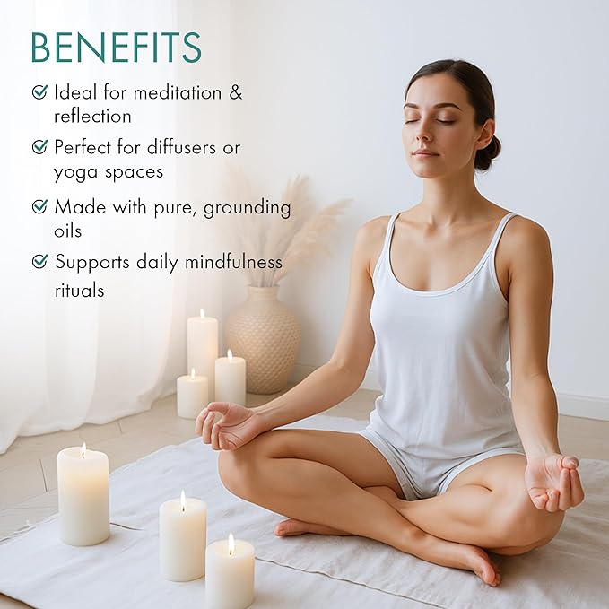 Majestic Pure, Rosemary, Sandalwood, Clary Sage and Patchouli Meditation Essential Oil Set | Perfect for Meditation, Yoga, Relaxation or Mindful Mornings | Pack of 4 x 0.3 Fl Oz