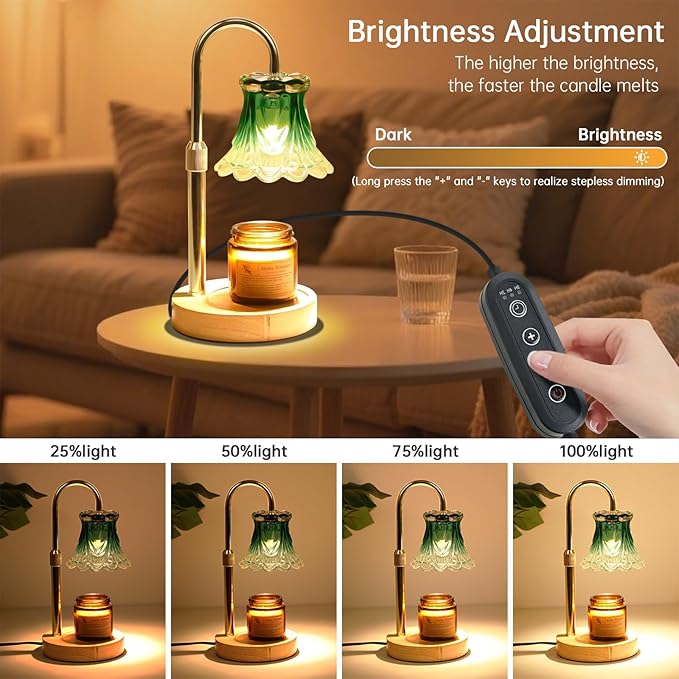GEEZO Fragrance Candle Warmer Lamp,Electric Candle Warmer with Timer & Dimmer,Mom Christmas Birthday Gifts for Women, House Warming Gifts New Home Bedroom Decor