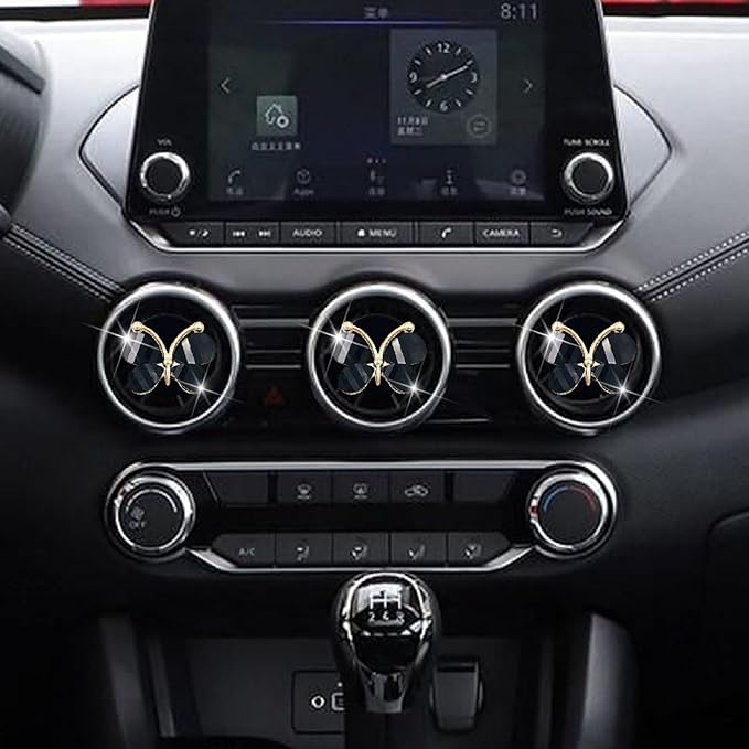 3 Pcs Butterfly Air Vent Clips,Car Air Fresheners Vent Clips Long Lasting Car Diffuser Interior Decor Charm Car Decoration Cute Accessories for Women Girls,Automotive Air Fresheners (Black, 3)