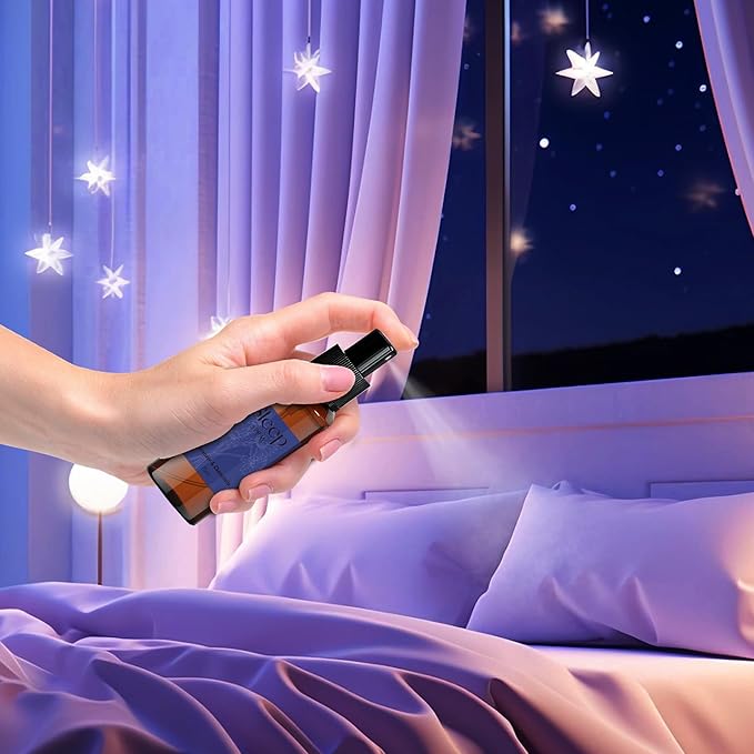 STRN Sleep Spray, Relaxing Lavender Essential Oil Mist, Pillow Spray for Deep Sleep, 4 Lavender Scented - Gardenia, Sage, Chamomile, Sandalwood, Sweet Dream & Floral Aroma, 75 ML x 4