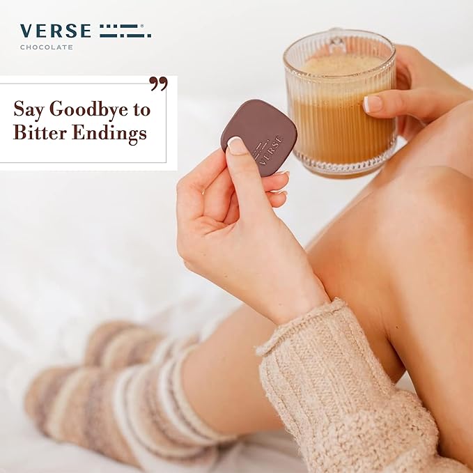 Verse Dark Chocolate Squares Variety Pack - Mint, Sea Salt, Salted Almond w/Low Cane Sugar, High Cacao - Premium Dark Chocolates - Individually Wrapped Chocolate Squares (9 Count, 3 Pack)