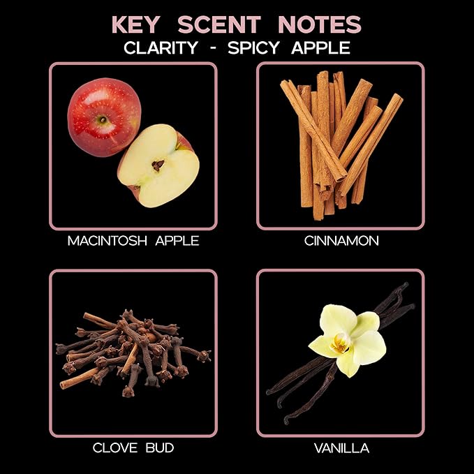 LOVSPA Clarity Spicy Apple Diffuser Oil - Fall Essential Oils for Diffuser Refill & Air Freshener Room Spray - Long-Lasting & Natural Home Fragrance, Scented Oil for Diffusers, USA Made, 4oz