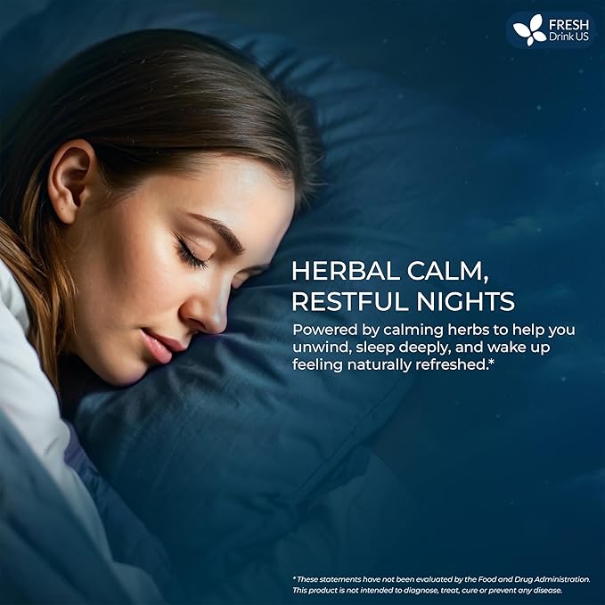 FreshDrinkUS, Premium 75 Tea Bags Better Sleep Herbal Tea | Special Herbal Sleep Tea, Caffeine-Free Loose Leaf Blend with Spearmint Leaves, Lemongrass Leaves, and Hawthorn Berry β Naturally Refreshing and Aromatic.