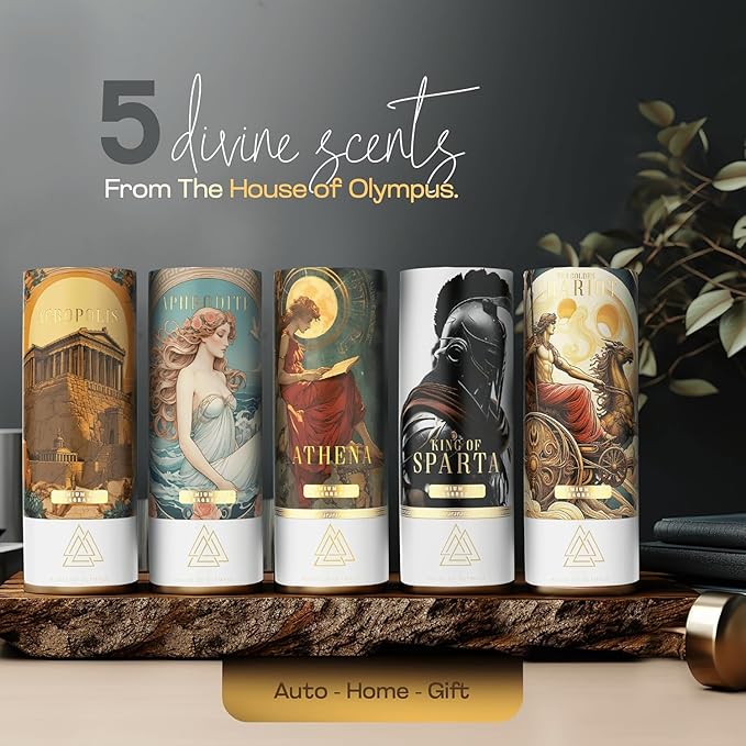 Car Air Freshener Gift Set | 100% Natural Essential Oils | Luxury Car Scent by House of Olympus | Made in USA