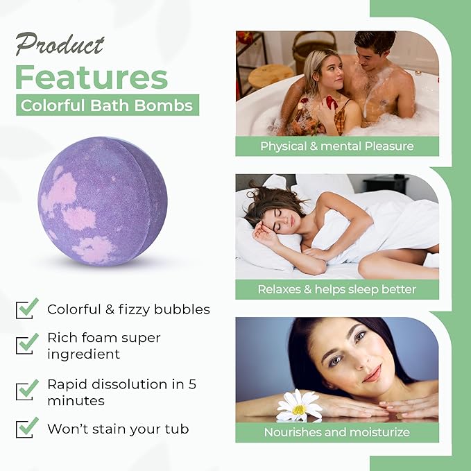 Bath Bombs for Women Relaxing - 6 XXL Handmade Kids Bath Bomb Set with Shea, Coco Butter & Essential Oil for Skin Moisturizing - Perfect for Bubble Spa Bath - Gift for Her/Him, Girls, Wife, Mother