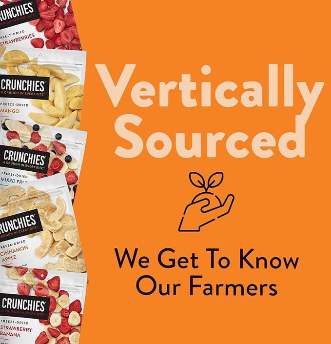 Crunchies Freeze-Dried Fruits, 100% All Natural Crispy Fruit, Non GMO and Kosher, Resealable Freeze Dried Fruit Snack Packs, Pack of 6 (Variety Pack)