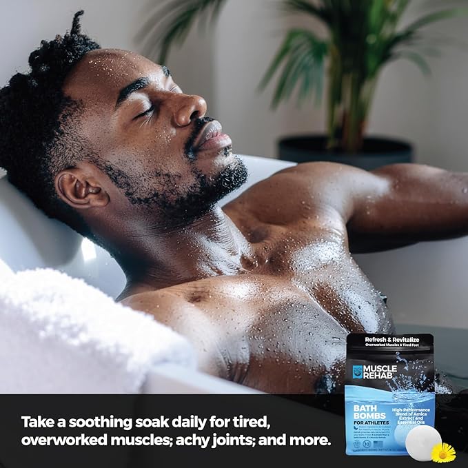 Magnesium Epsom Salt Bath Bombs - Fast-Absorbing Muscle Soak for Post-Workout Recovery - Bath Bombs for Sore Muscles and Pain- Tranquil Foot Soak Bombs - Athletic Recovery Bath - 2 Packs