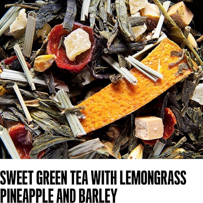 August Uncommon Big Easy Loose Leaf Tea – Pineapple and Caramel Sweet Green Tea with L-Theanine – All-Natural, Non-GMO for Tea Lovers – Cake-Inspired Flavor in a Resealable Pouch (1.8oz)