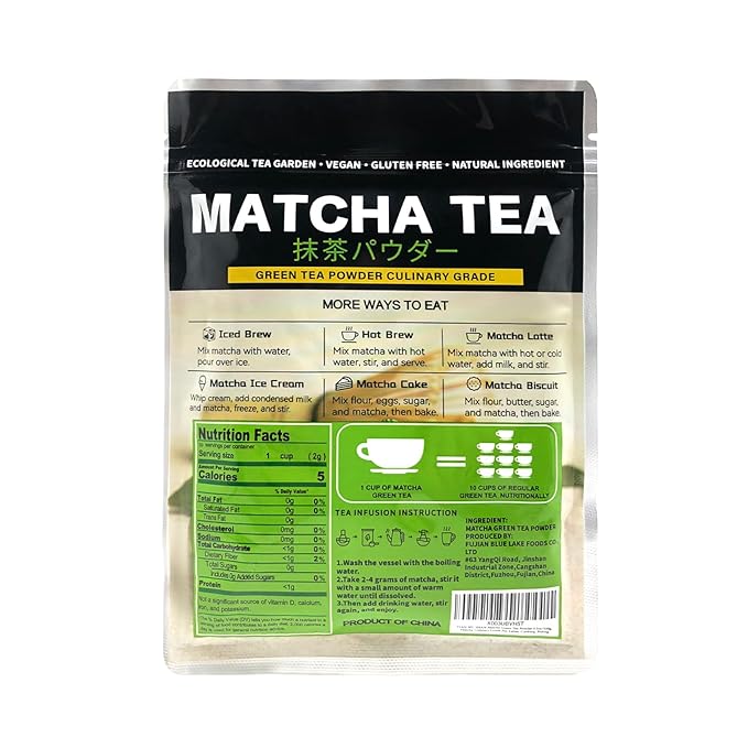 TIAN HU SHAN Matcha Green Tea Powder 3.5oz/100g, Pure Matcha Powder Culinary Grade Unsweetened for Lattes, Cooking, Baking, Vegan 100% Natural (Package May Vary)