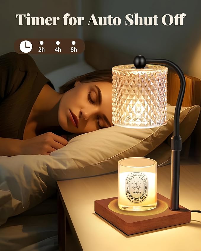 Candle Warmer Lamp with Timer Dimmer Adjustable Height, Birthday Housewarming New Home Decor Gifts for Women, Electric Wax Warmer for Jar Candles