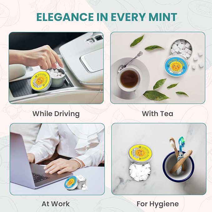 Xylitol Stone Sugar Free Candy - Vegan & Keto Friendly Unique Hard Candy - 100% Natural Flavor Candies - Gluten Free & Non-GMO Breath Freshener Low Calorie Mints - Pack of 2 (Original, Lemon)