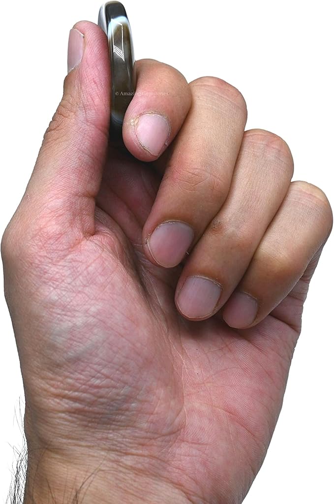 Amazing Gemstone Black Onyx Worry Stone Crystals and Healing Stones - Worry Stones for Stress Relief Gifts - Piedra Crystal Fidget for Meditation - Unique Stocking Stuffers and Birthday Gifts