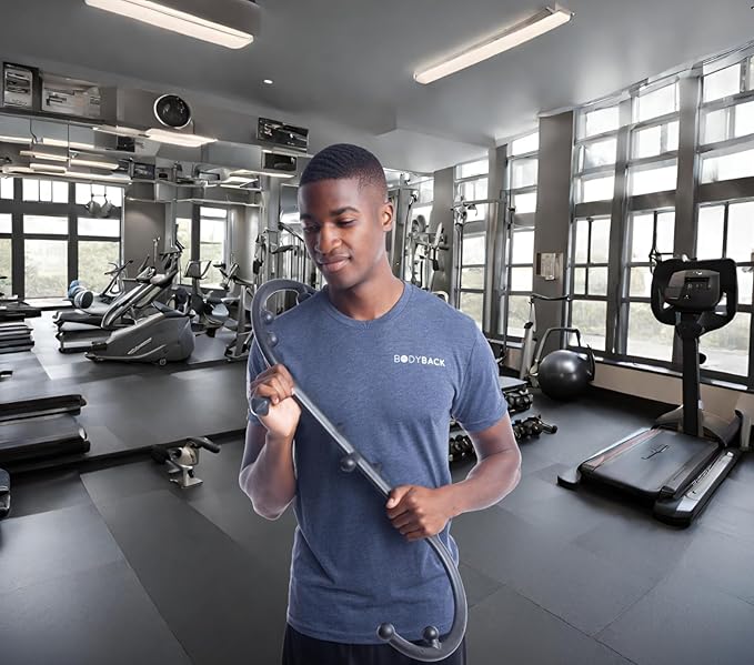 Body Back Buddy Elite – USA Made – Trigger Point Massage Tool, Shoulder Neck Back Handheld Self Massager, Manual Massage Cane, Hook, Muscle Knot Remover with Instructions, Patented (Black)