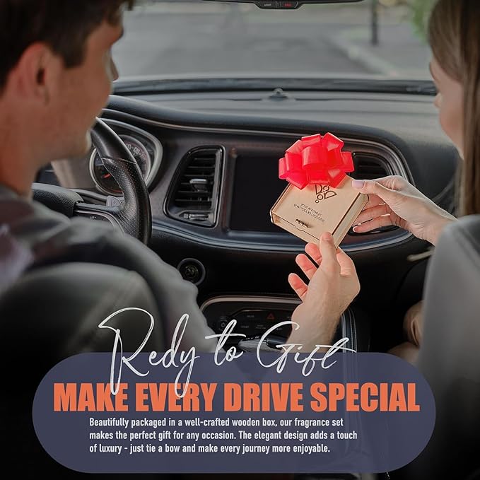 Wood Car Air Freshener — Handcrafted Air Freshener — American Flag Hanging Fragrance Oil Diffuser in Wooden Gift Box — Father’s Day Gift for Car with diAquatoria Fragrance Oil - 10 ml