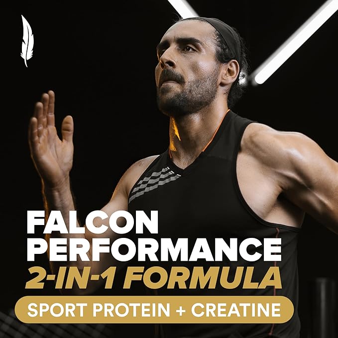 BIRDMAN Falcon Performance Vegan Protein Powder, 31g Protein, 5g Creatine, 5g BCAA, Probiotics, Electrolytes, Pre Workout, Low Carb, Sugar Free & Dairy Free, Plant Based Vanilla Protein, 29 Servings