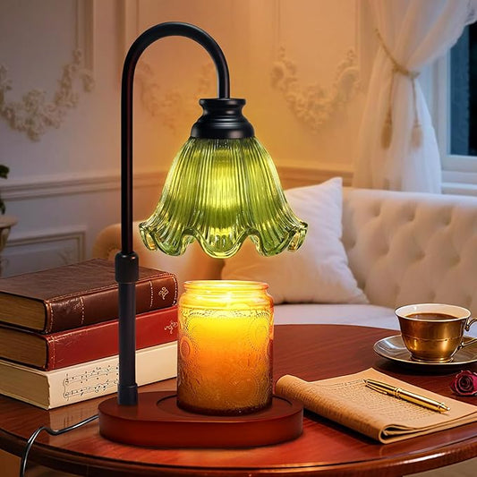 Candle Warmer Lamp with Timer Dimmable: Birthday Gifts for Women Mom,Wax Melt Warmer for Jar Candles, Vintage Home Decor, House Warming Gifts New Home (Green)