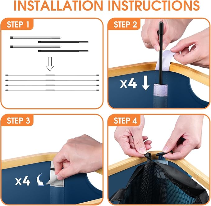 Laundry Basket Clothes Hamper with Lid and Pocket Large Collapsible Laundry Baskets with Handle, Freestanding Hampers for Bedroom Aesthetic, Dorm, Bathroom, Laundry Room (100L,Light Blue)