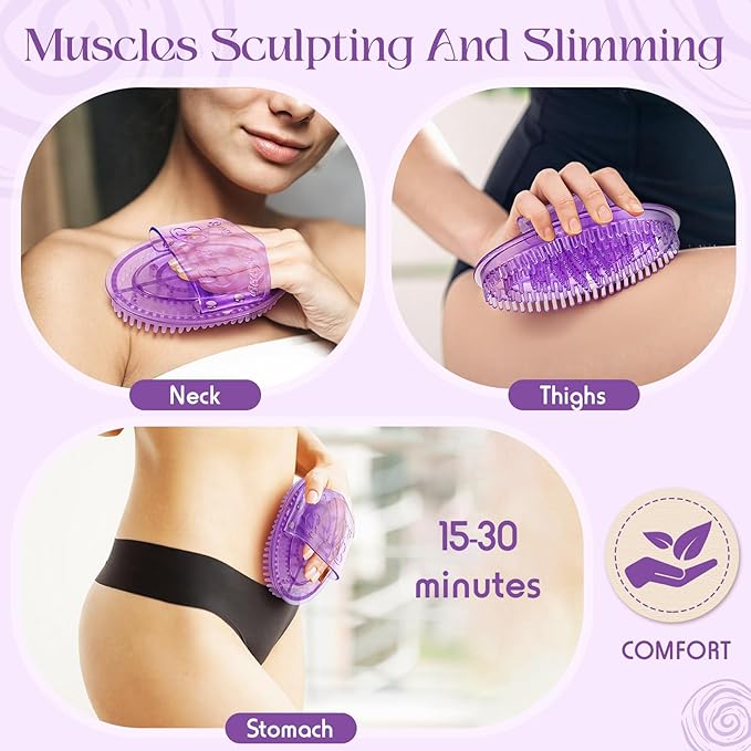 2 Pcs Meridian Massage Brush Magnetic Full Body Meridian Brush Beauty Salon Massage Tools for Full Body SPA Massager Relaxation (Purple)