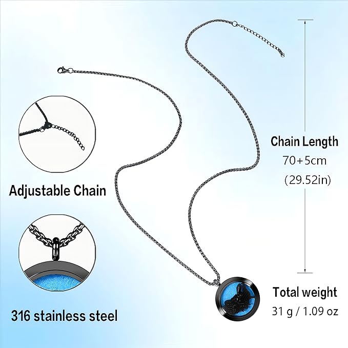 Aromatherapy Diffuser Necklace-Eagles Essential Oil Necklace,Aromatherapy Diffuser Pendant for Men and Women,Portable,Suitable for Yoga,Meditation,Travel,Stress Relief Gift(Black 30mm)