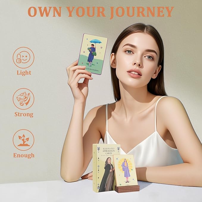Affirmation Cards for Women – 53 Daily Motivational Cards with Display Stand | Inspirational Self-Care & Meditation Gift, Birthday Gifts for Women & Best Friends