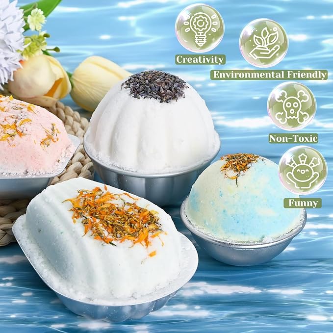 Bath Bomb Making Kit- 23Pcs DIY Bath Bombs for Women, Make Your Own SPA Products, Soap Making Kit with Stainless Steel Molds, Bath Foam, Bath & Bathing Shower Accessories Gifts for Girls Women