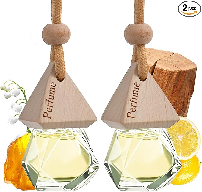 Car Air Freshener Hanging Diffuser – Long-Lasting Essential Oil Scent (Up to 60 Days) – Non-Toxic & Eco-Friendly – 2-Pack Auto Fresheners Made in USA