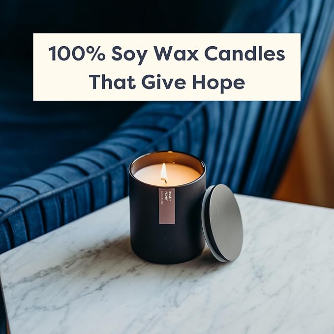 Calyan Wax Co. Soy Wax Candle, Palo Santo + Cypress Scented Candle, 75 Hour Burn Time, Aromatherapy Soy Candles, Non Toxic & Vegan Soy Wax, Black Tumbler Scented Candles, 10.2oz