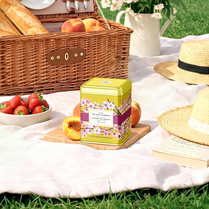 Life Plus Style Gourmet The Secret Garden Organic Cherry Blossom Green Tea 50 Tea Bags Sakura Sugar Free Rich in Antioxidants Supports Heart Health Boosts Immunity Promotes Healthy Skin and Hair