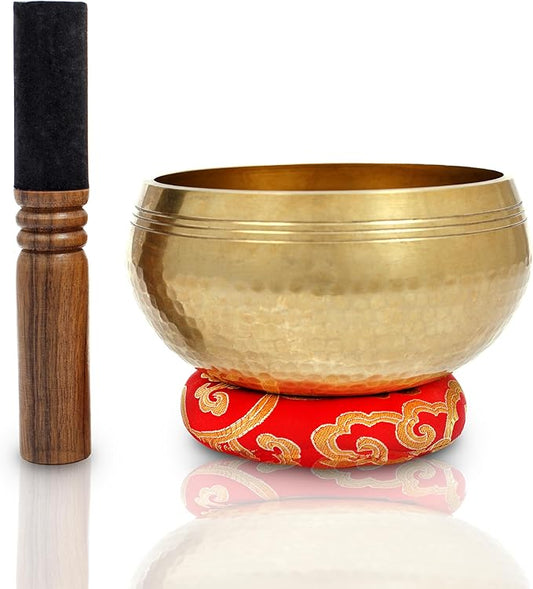 Large Master healing Tibetan Singing bowls set 6" ~ Meditation Sound Bowl hand Hammered in Nepal For Yoga, Meditation, Mindfulness, Healing & Chakra balancing~ (6 Inch)